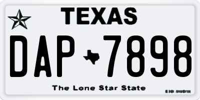 TX license plate DAP7898