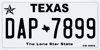 TX license plate DAP7899