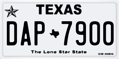 TX license plate DAP7900
