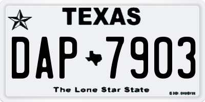 TX license plate DAP7903