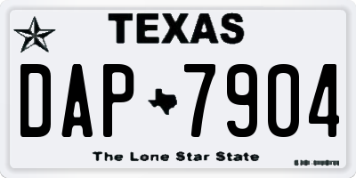 TX license plate DAP7904