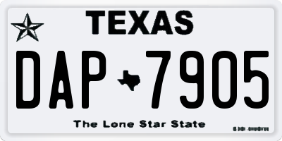 TX license plate DAP7905
