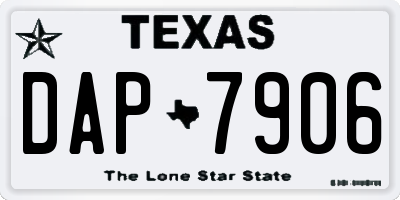 TX license plate DAP7906