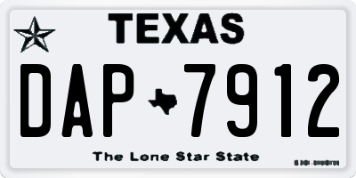 TX license plate DAP7912