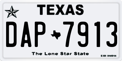 TX license plate DAP7913
