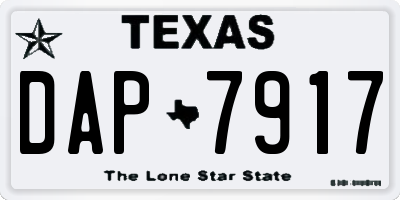 TX license plate DAP7917
