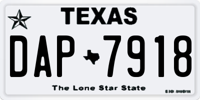 TX license plate DAP7918