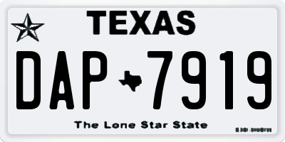TX license plate DAP7919