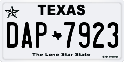 TX license plate DAP7923