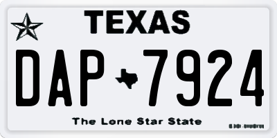 TX license plate DAP7924
