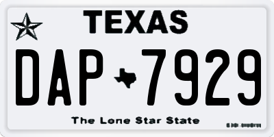TX license plate DAP7929