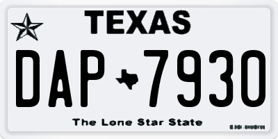 TX license plate DAP7930