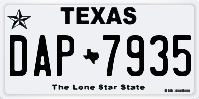 TX license plate DAP7935