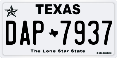 TX license plate DAP7937