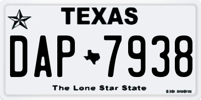 TX license plate DAP7938