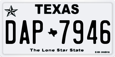 TX license plate DAP7946