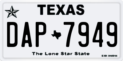 TX license plate DAP7949