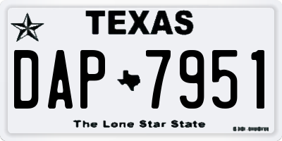 TX license plate DAP7951
