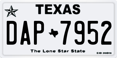 TX license plate DAP7952