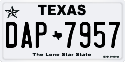TX license plate DAP7957