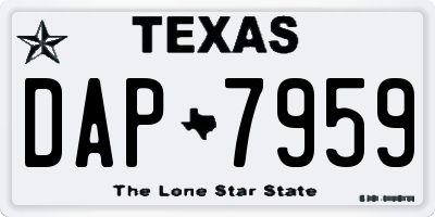TX license plate DAP7959