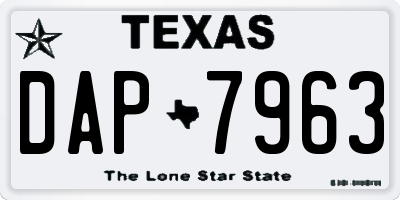 TX license plate DAP7963