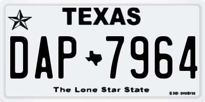 TX license plate DAP7964