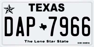 TX license plate DAP7966