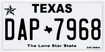 TX license plate DAP7968