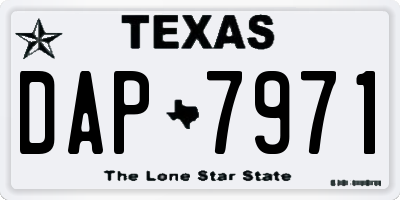 TX license plate DAP7971