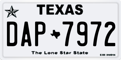 TX license plate DAP7972