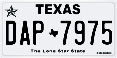 TX license plate DAP7975