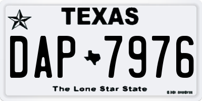 TX license plate DAP7976