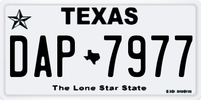 TX license plate DAP7977