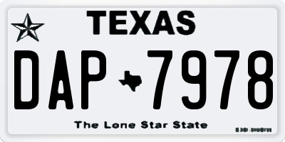 TX license plate DAP7978