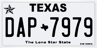 TX license plate DAP7979