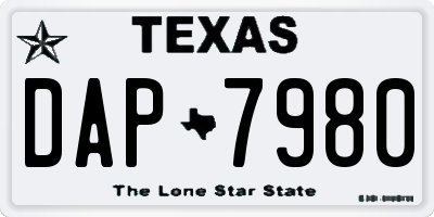 TX license plate DAP7980