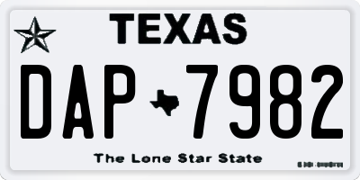 TX license plate DAP7982