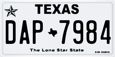TX license plate DAP7984