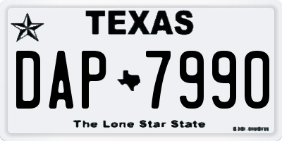 TX license plate DAP7990