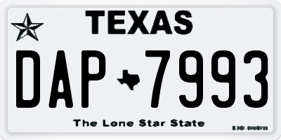 TX license plate DAP7993
