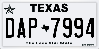 TX license plate DAP7994