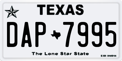 TX license plate DAP7995