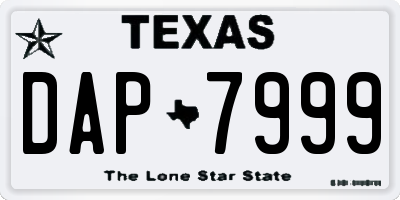 TX license plate DAP7999
