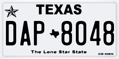 TX license plate DAP8048