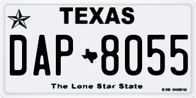 TX license plate DAP8055