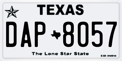 TX license plate DAP8057