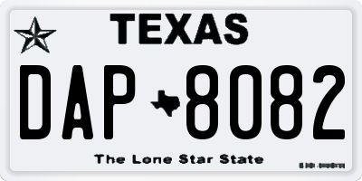 TX license plate DAP8082