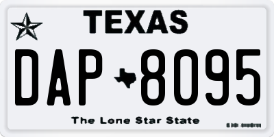 TX license plate DAP8095