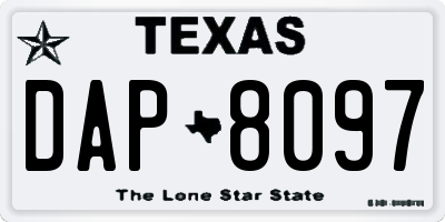 TX license plate DAP8097